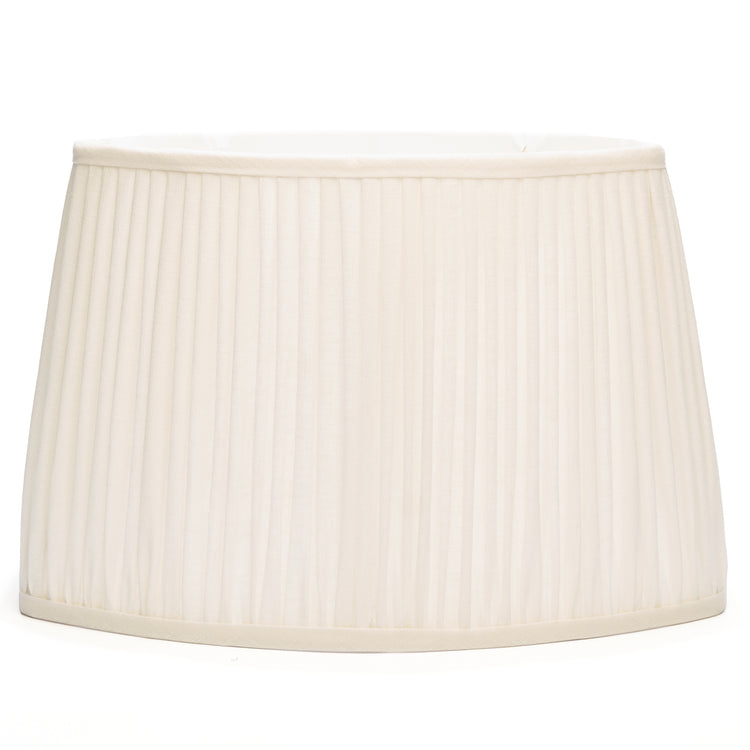 Edgar-Reeves 13" to 17" Bone Linen Gathered Pleat Flat Sided Oval