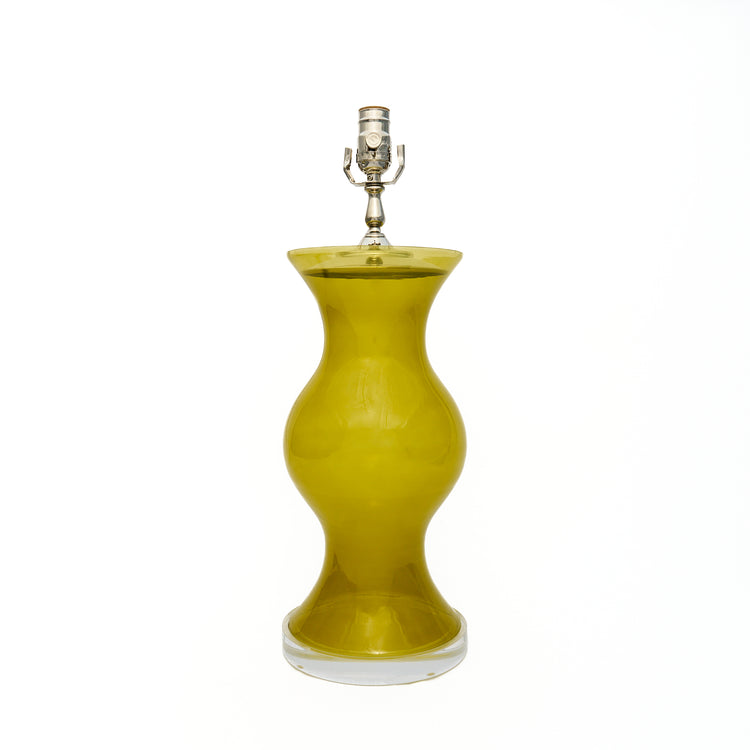 Citron Glass Globe Lamp with Lucite Base