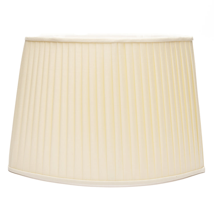 Edgar-Reeves 13" to 17" Cream Silk Knife Pleat Flat Sided Oval