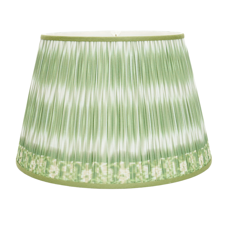 14" - 18" Green Ikat Shirred Pleat