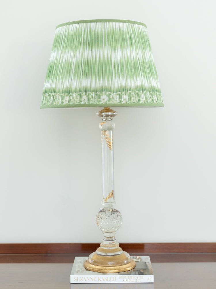 12" to 18" Green Ikat Shirred Pleat