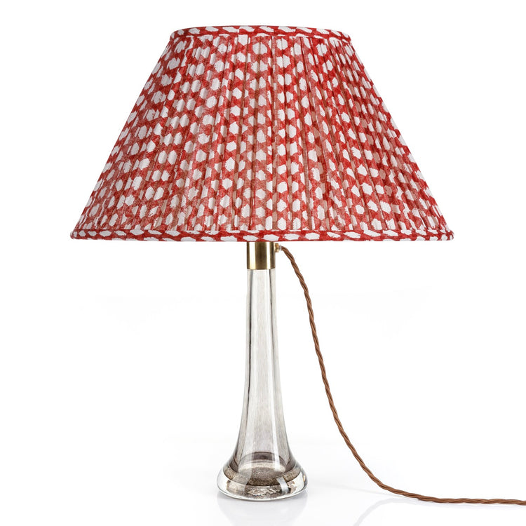 Fermoie 12" to 18" Oval Gathered Bedwyn, Red Wicker Linen