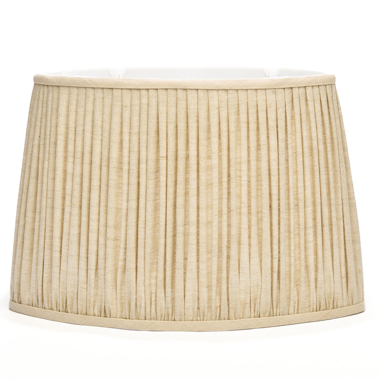 Edgar-Reeves 13" to 17" Oat Linen Gathered Pleat Flat Sided Oval