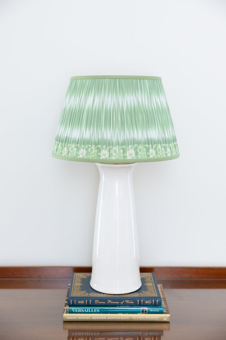 12" to 18" Green Ikat Shirred Pleat