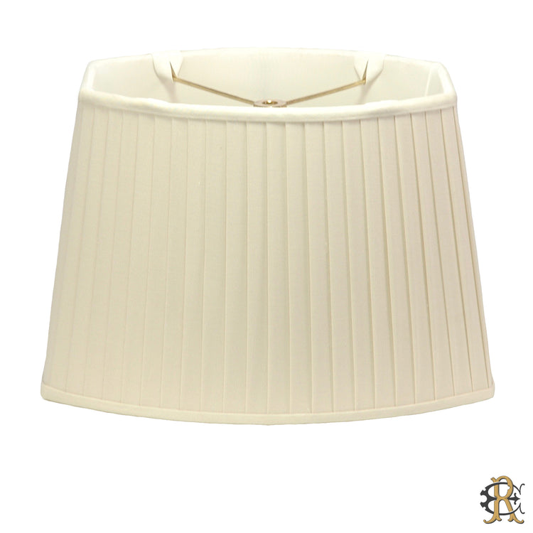 13" - 17" Flat Sided Oval Bone Silk Knife Pleat - Edgar Reeves Lighting