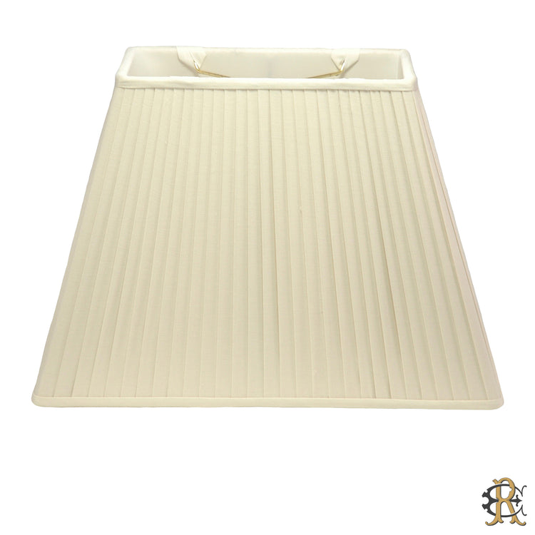 16" Rectangular Bone Silk Knife Pleat - Edgar Reeves Lighting