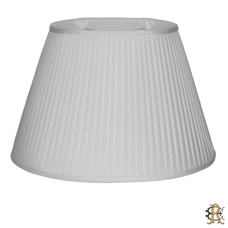 16" Bone Silk Knife Pleat Tapered Oval - Edgar Reeves Lighting