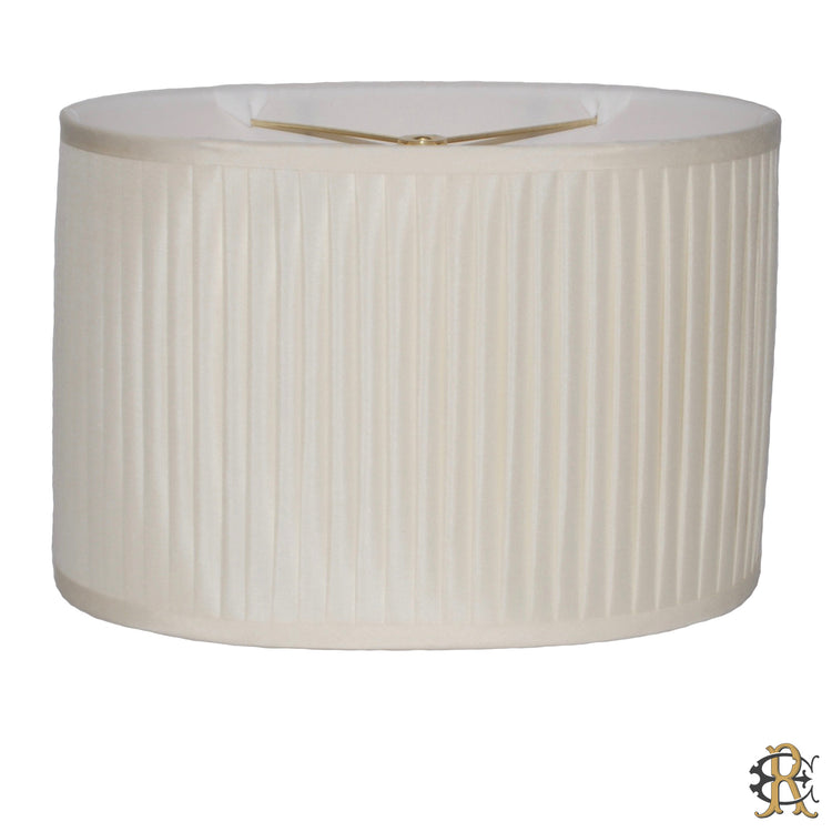 14" Cream Silk Knife Pleat Oval - Edgar Reeves Lighting
