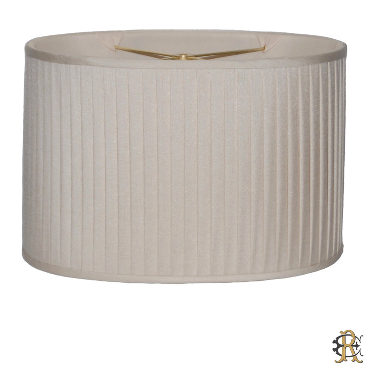 14" Ecru Silk Knife Pleat Oval - Edgar Reeves Lighting