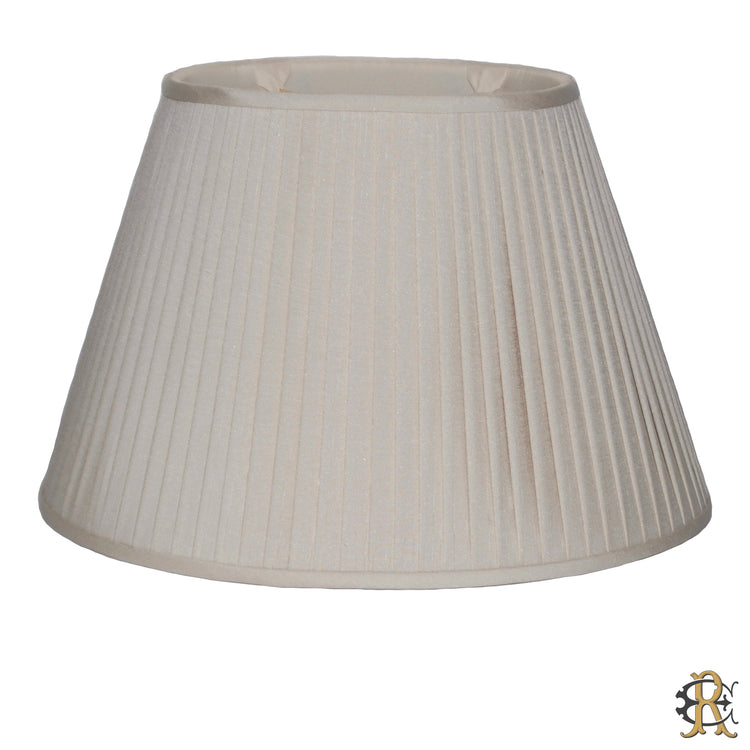 16" Ecru Silk Knife Pleat Tapered Oval - Edgar Reeves Lighting