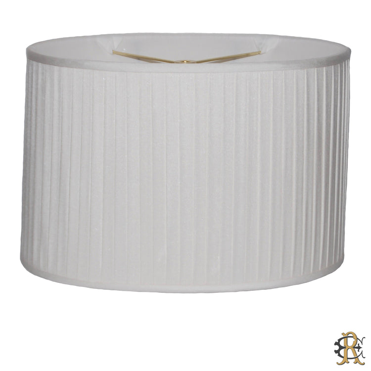 14" Bone Silk Knife Pleat Oval - Edgar Reeves Lighting