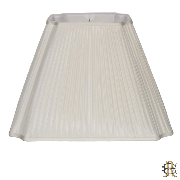 16" Cream Silk Knife Pleat Cut Corner - Edgar Reeves Lighting
