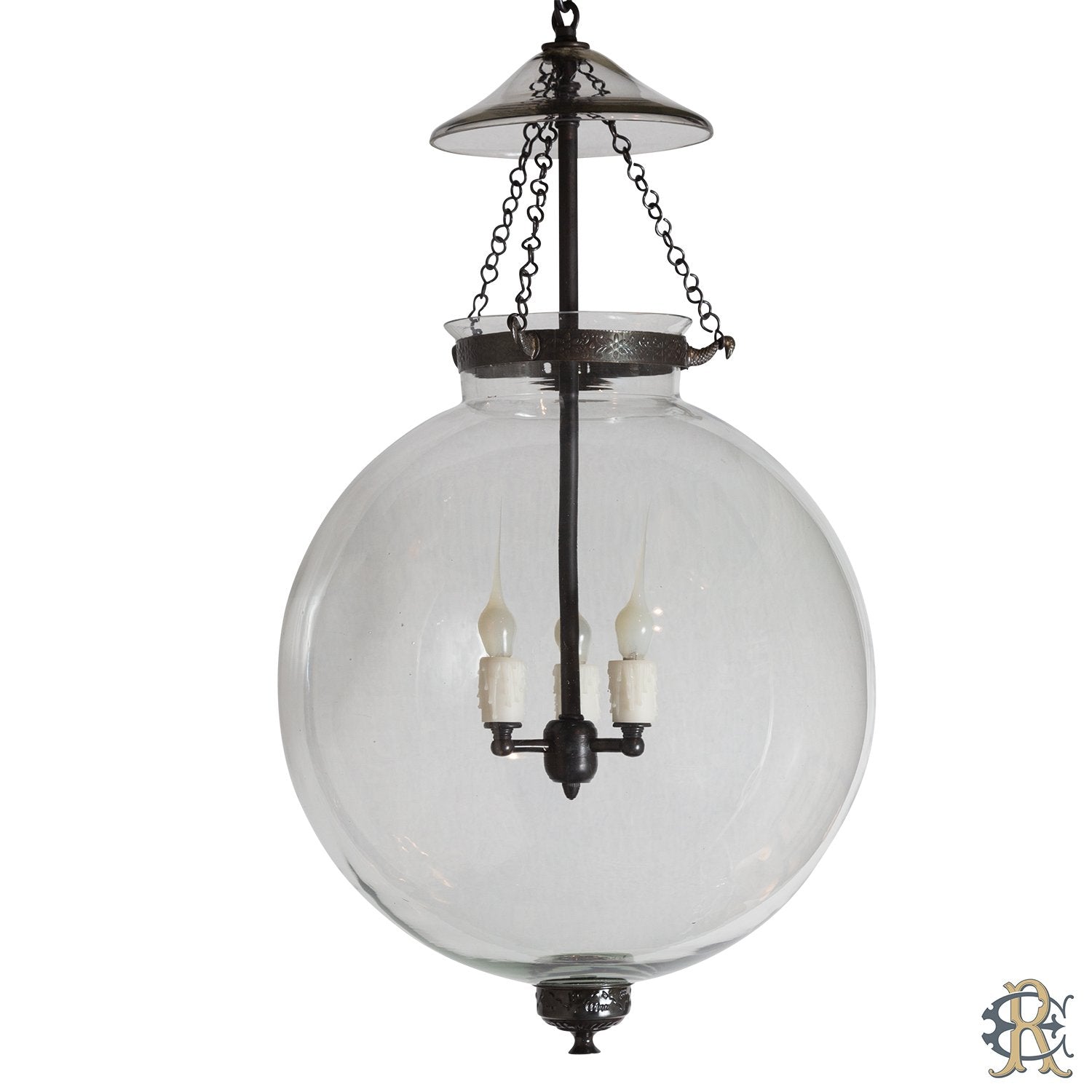 Large Clear Glass Onion Bell Jar - Edgar Reeves Lighting