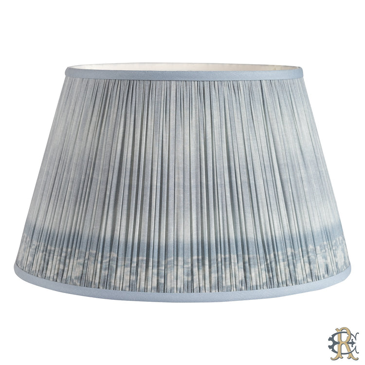 14" - 18" Blue Ikat Shirred Pleat - Edgar Reeves Lighting