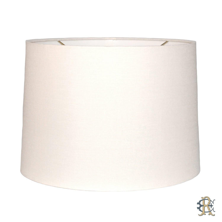 10"-20" Bone Linen Rolled Edge Retro Drum - Edgar Reeves Lighting