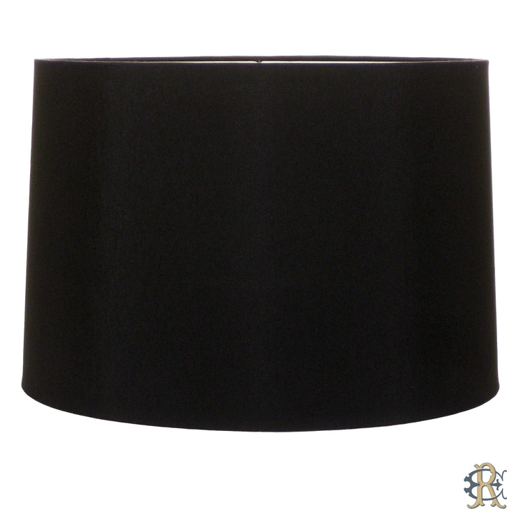 Black Linen Rolled Edge Drum Lampshades