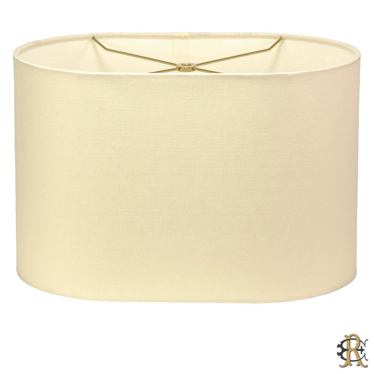 12" - 18" Cream Linen Oval Rolled Edge - Edgar Reeves Lighting
