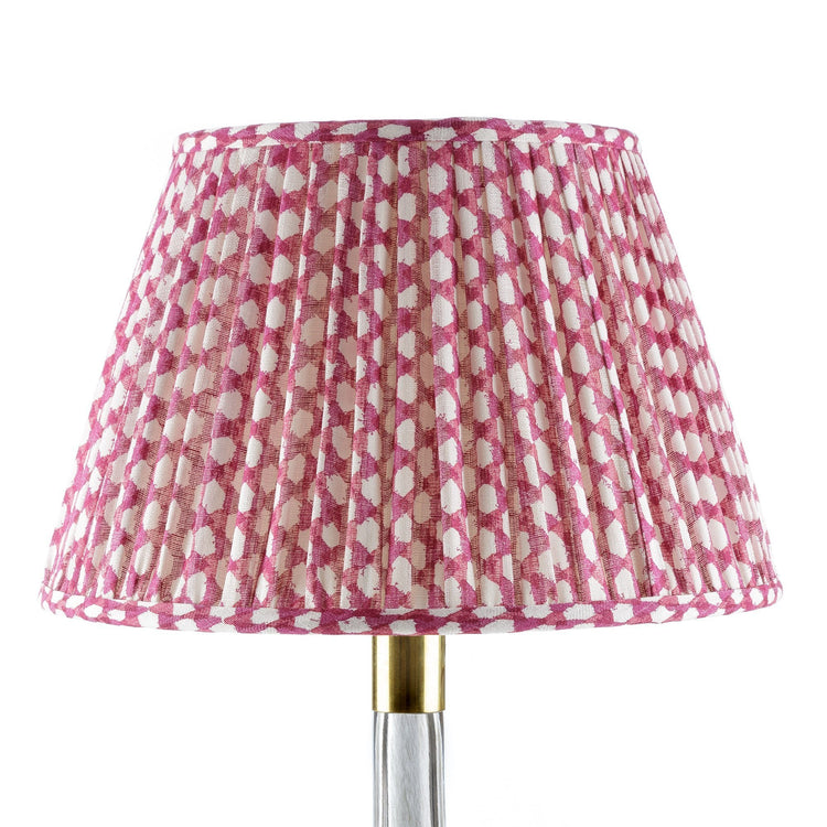 4.5" - 24" Gathered Bedwyn, Fuchsia Wicker Linen - Edgar Reeves Lighting