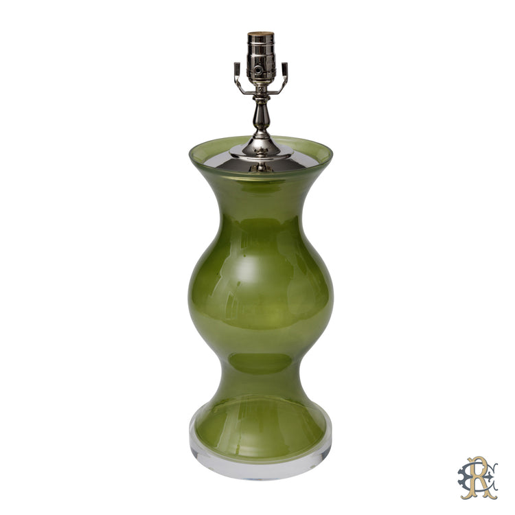 Forest Glass Globe Lamp with Lucite Base