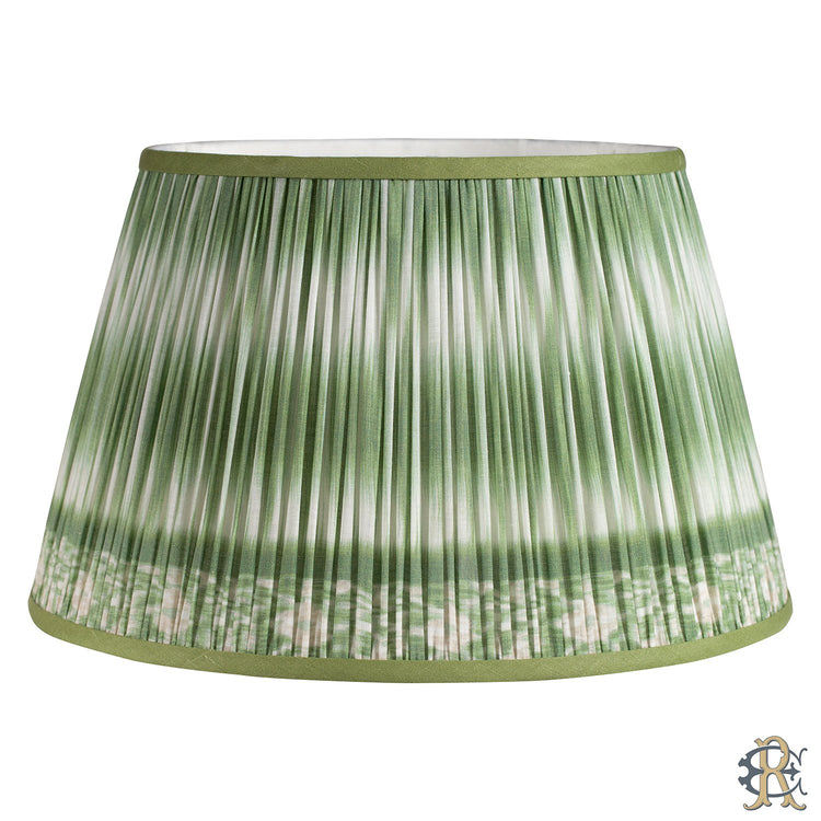 14" - 18" Green Ikat Shirred Pleat - Edgar Reeves Lighting