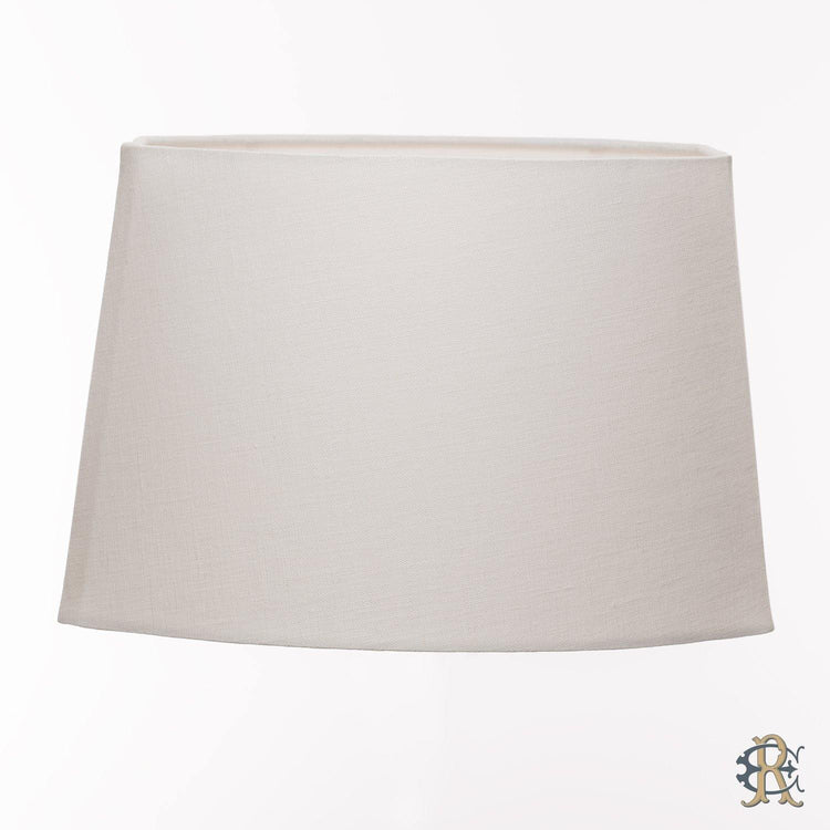 11" - 19" Bone Linen Flat Sided Oval - Edgar Reeves Lighting