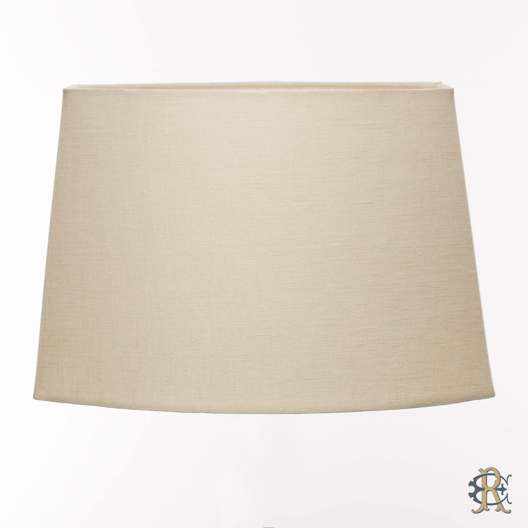 11" - 19" Cream Linen Flat Sided Oval - Edgar Reeves Lighting