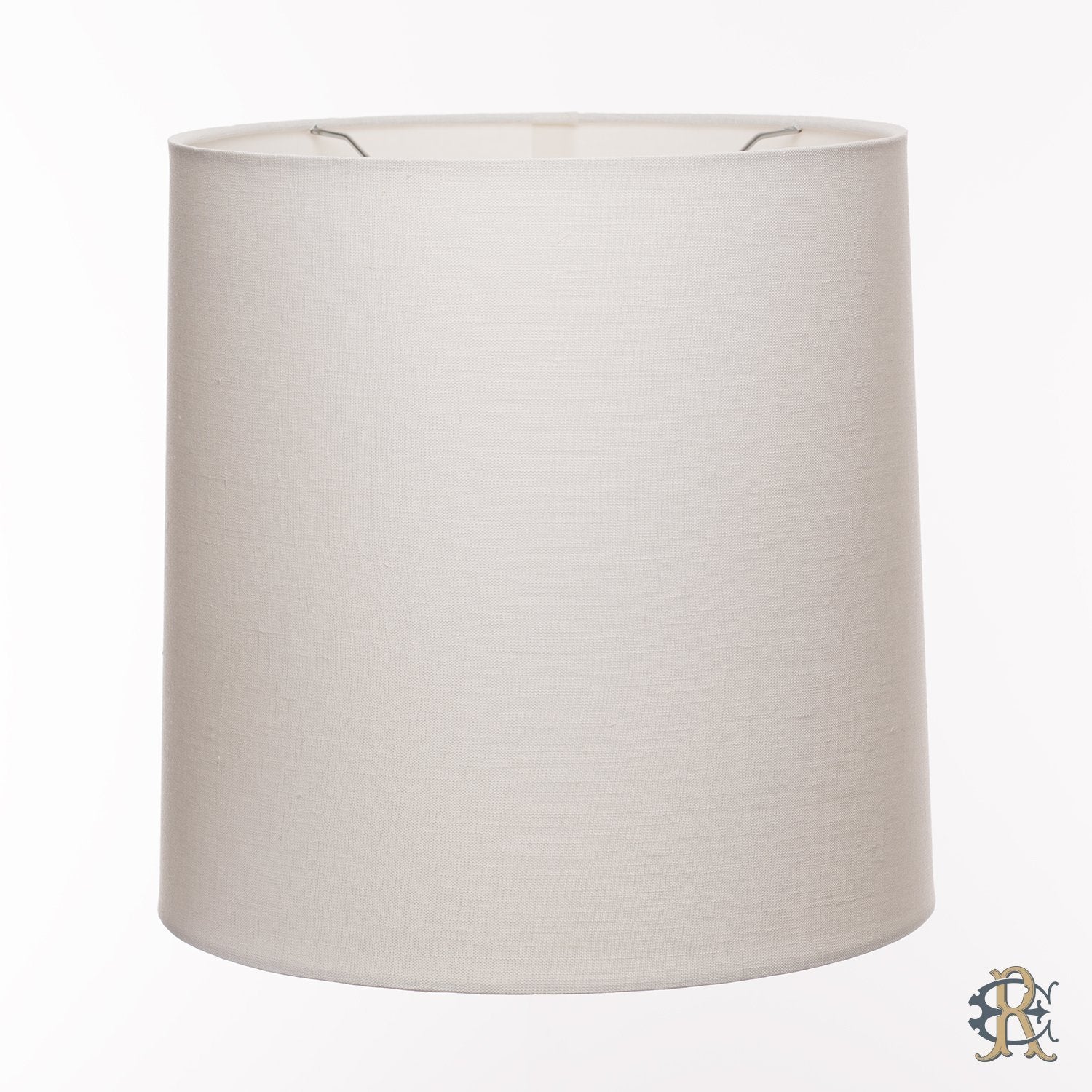 14" - 16" Tall Bone Linen Rolled Edge Retro Drum - Edgar Reeves Lighting