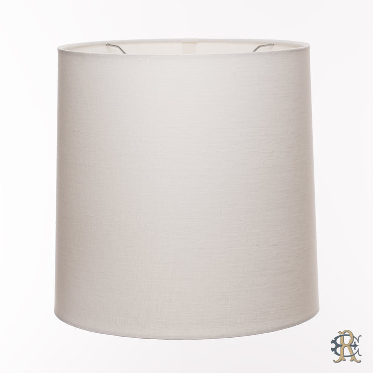 14" - 16" Tall Bone Linen Rolled Edge Retro Drum - Edgar Reeves Lighting