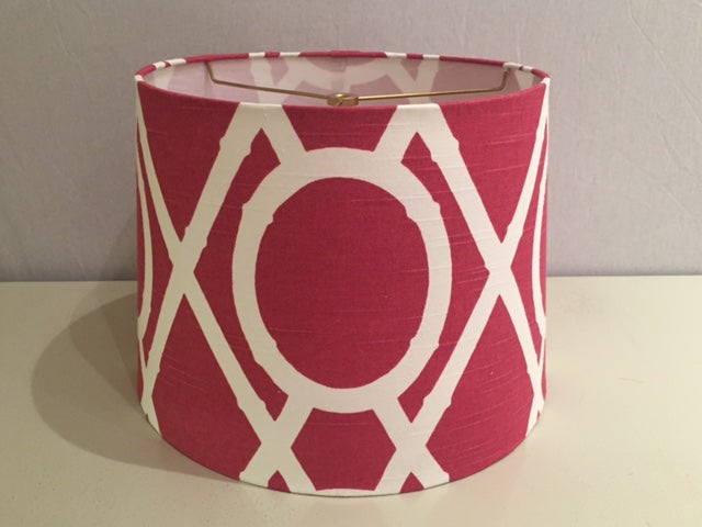 COM Patterned Linen Drum - Edgar Reeves Lighting