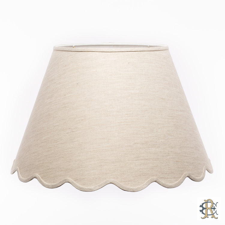 12" - 20" Oat Linen Overlay with Scalloped Edge