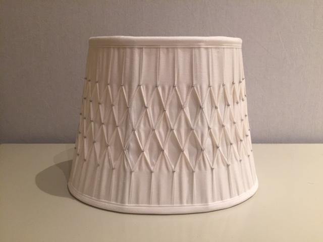 10.5" Oval Silk Box Pleat with Double Diamond Smocking - Edgar Reeves Lighting