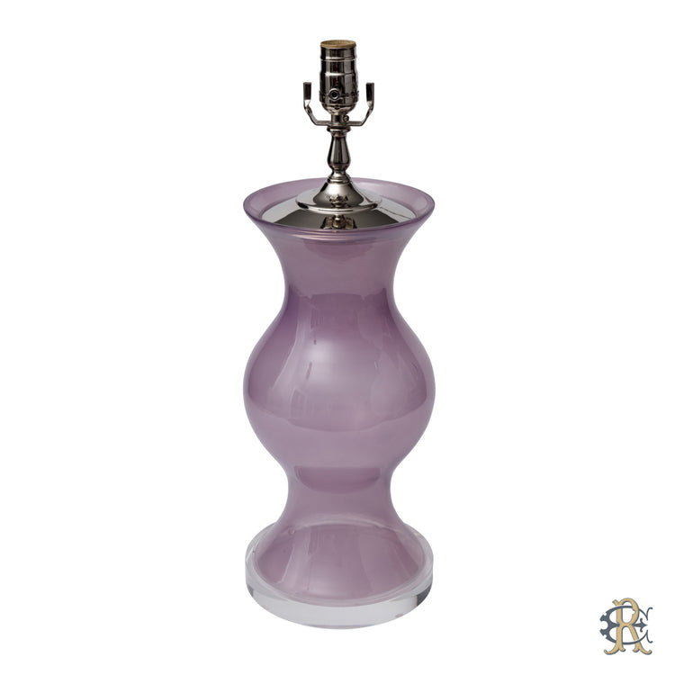 Orchid Glass Globe Lamp with Lucite Base