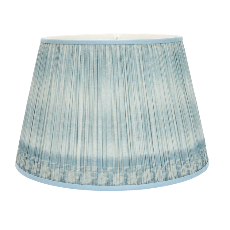 12" to 18" Blue Ikat Shirred Pleat