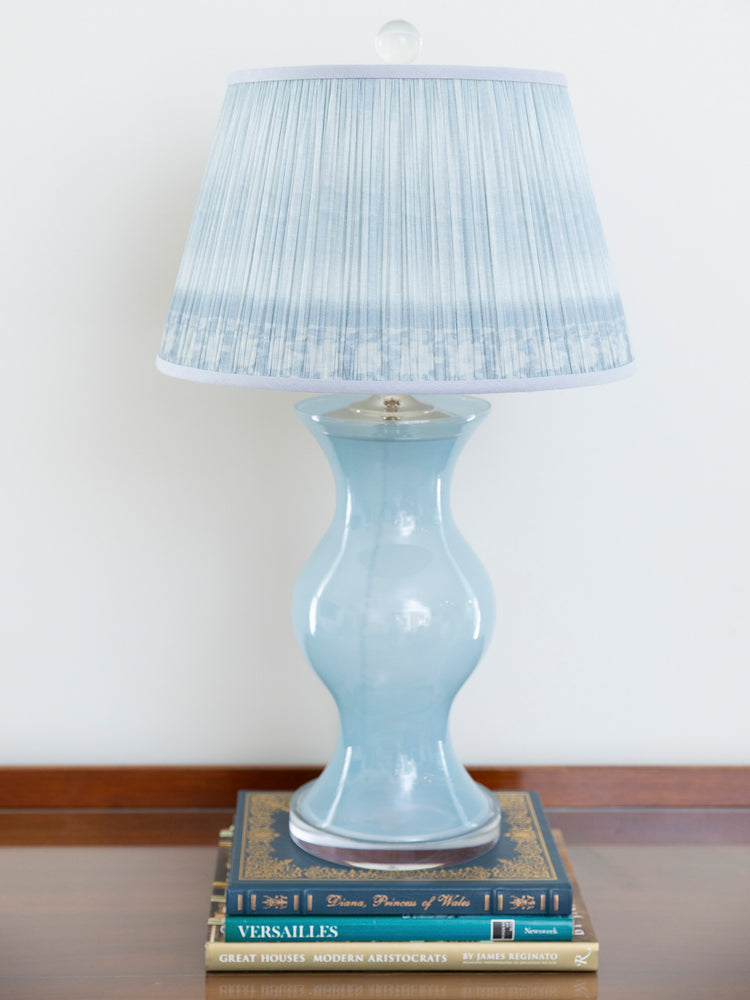 12" to 18" Blue Ikat Shirred Pleat