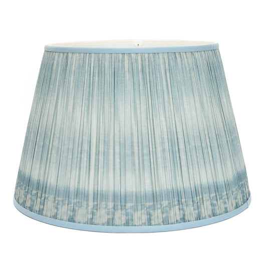 12" to 18" Blue Ikat Shirred Pleat