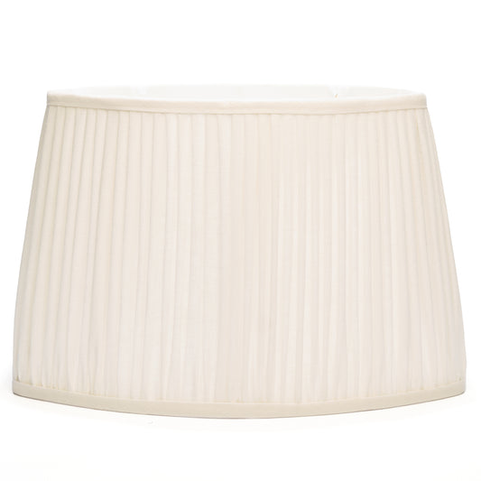 Edgar-Reeves 13" to 17" Bone Linen Gathered Pleat Flat Sided Oval