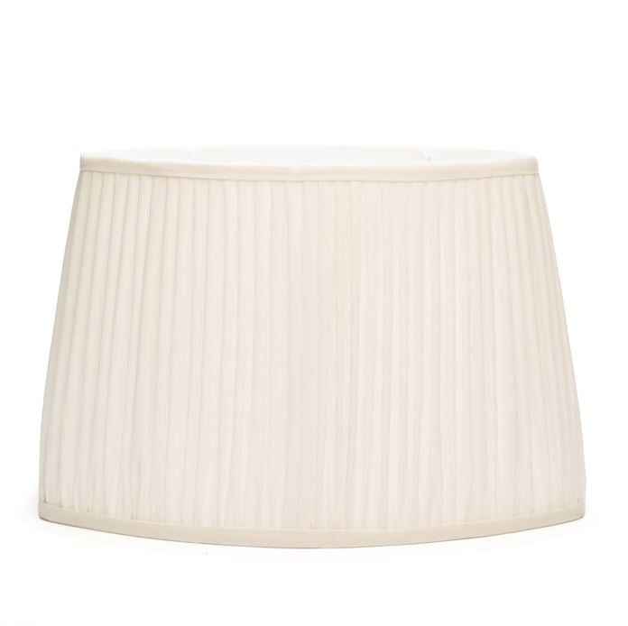 Edgar-Reeves 13" to 17" Bone Linen Gathered Pleat Flat Sided Oval