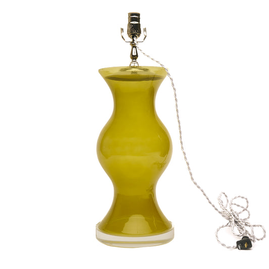 Citron Glass Globe Lamp with Lucite Base