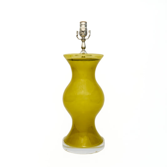 Citron Glass Globe Lamp with Lucite Base