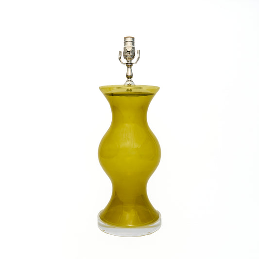 Citron Glass Globe Lamp with Lucite Base