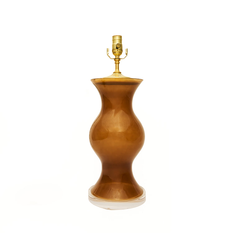 Coffee Glass Globe Lamp with Lucite Base