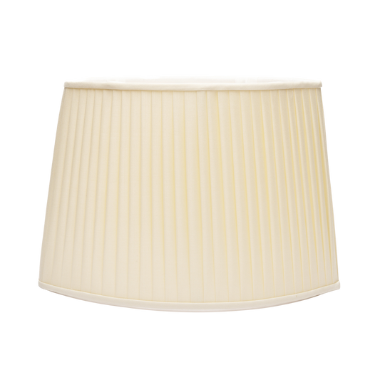 Edgar-Reeves 13" to 17" Cream Silk Knife Pleat Flat Sided Oval