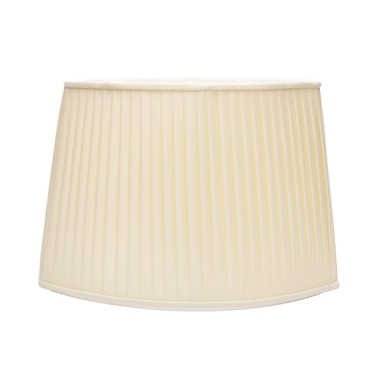 13" - 17" Cream Silk Knife Pleat Flat Sided Oval