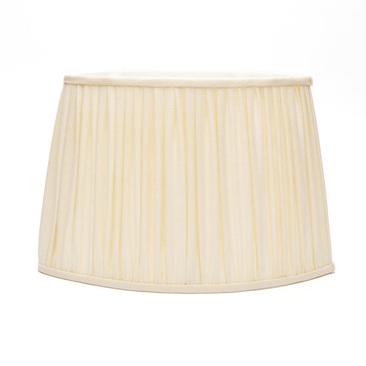 Edgar-Reeves 13" to 17" Cream Linen Gathered Pleat Flat Sided Oval