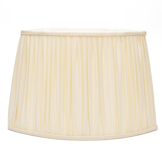 Edgar-Reeves 13" to 17" Cream Linen Gathered Pleat Flat Sided Oval