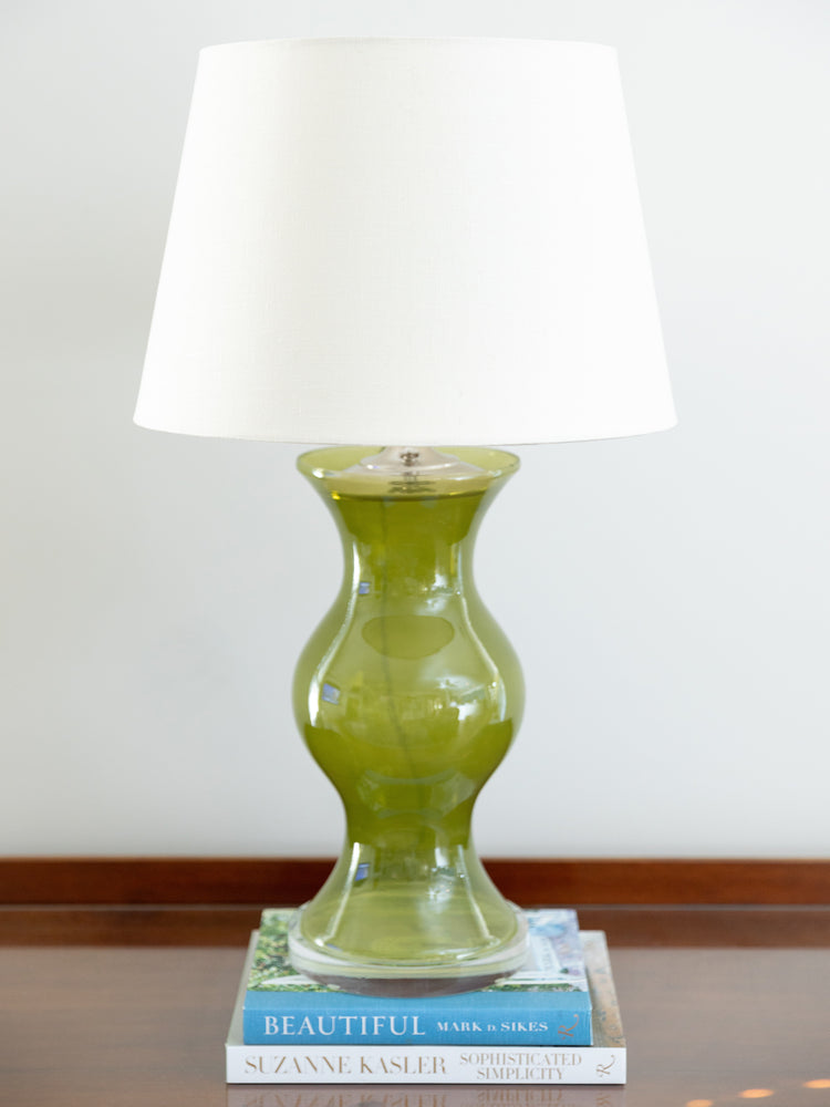 Forest Glass Globe Lamp with Lucite Base