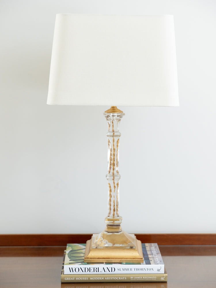 10" to 18" Cream Linen Rolled Edge Tapered Rectangle