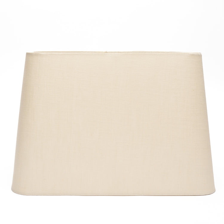 10" to 18" Cream Linen Rolled Edge Tapered Rectangle