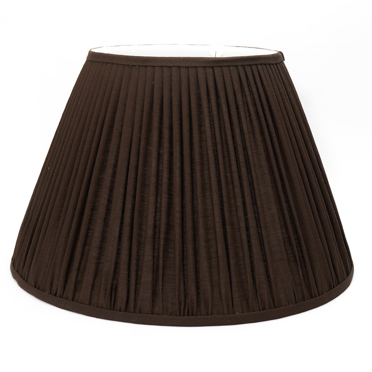 Edgar-Reeves 12" to 24" Dark Brown Linen Gathered Pleat