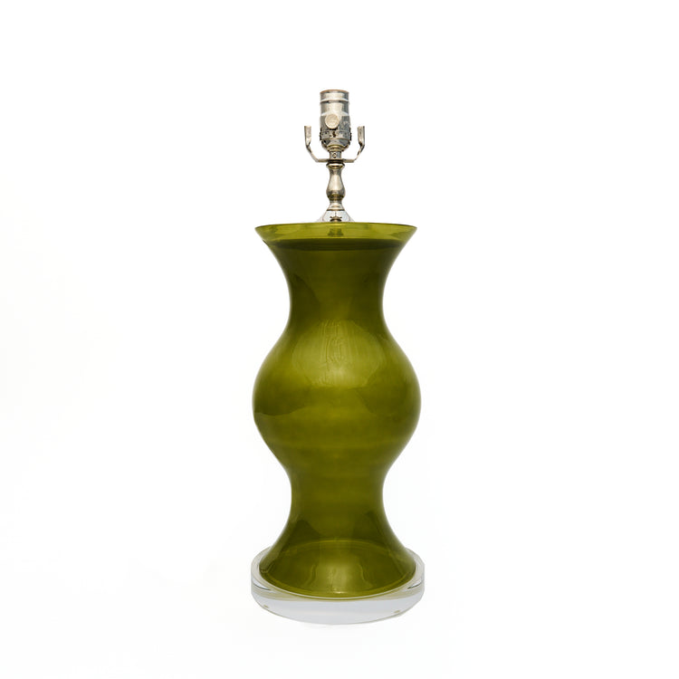 Forest Glass Globe Lamp with Lucite Base